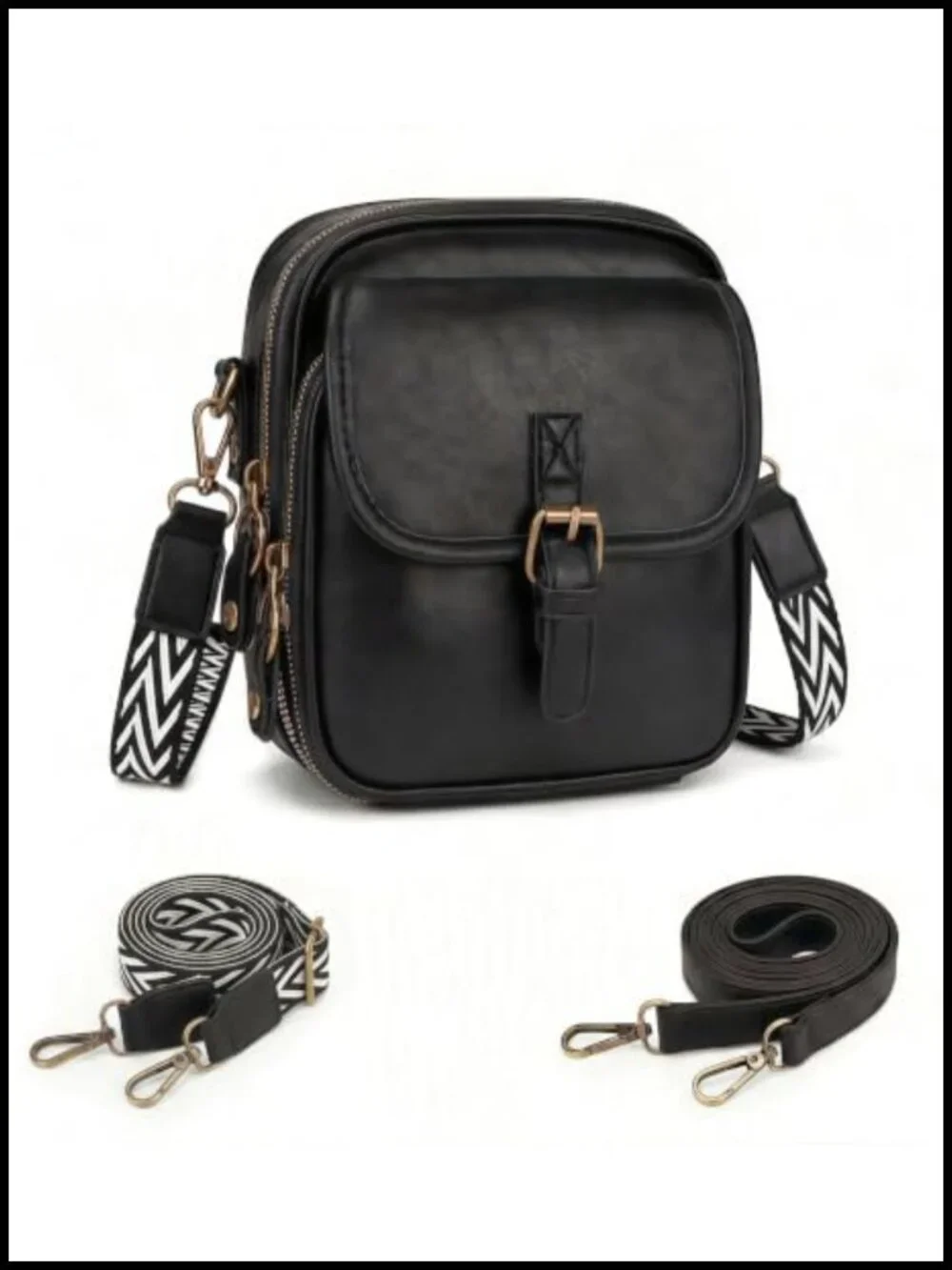 Anti Theft Crossbody Bag Vegan Leather Medium Travel Purse RFID Wallet